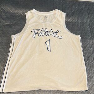 Adidas White T-Mac Velour Basketball Jersey